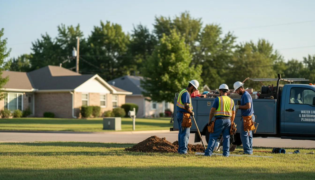 Residential water line and bathroom plumbing service in Waldo, KS